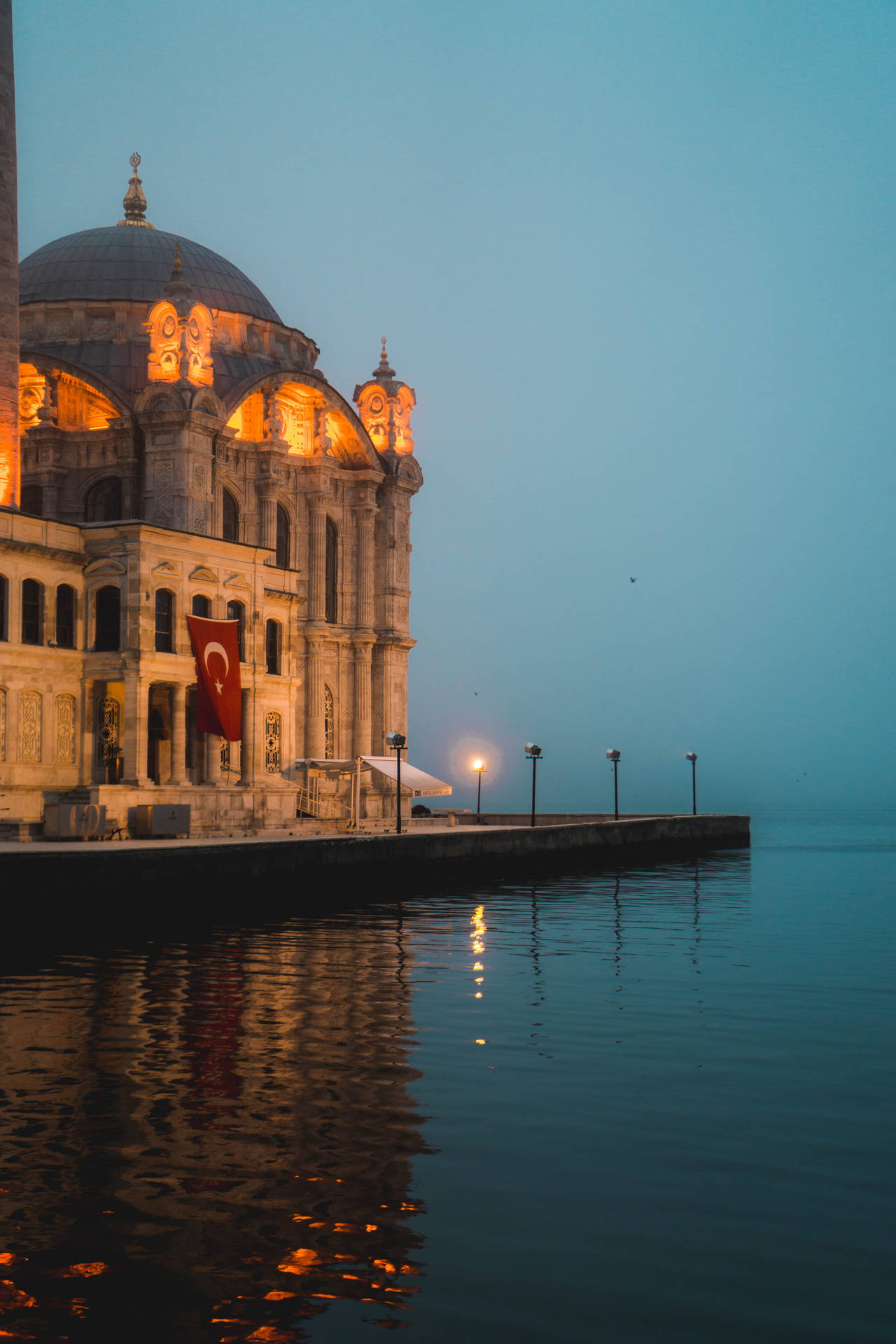 Best Islamic Waterside Mosque Background