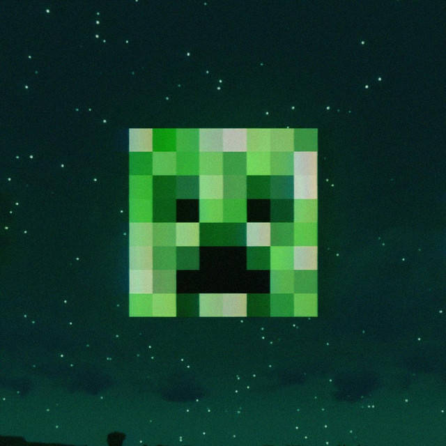 Best Minecraft Creeper Starry Sky Background