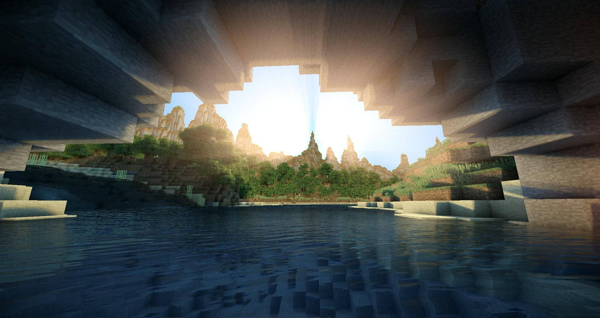 Best Minecraft Underground River Background