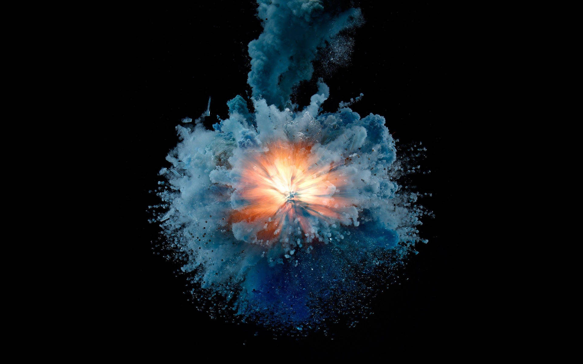 Best Oled Blue Orange Explosion Background