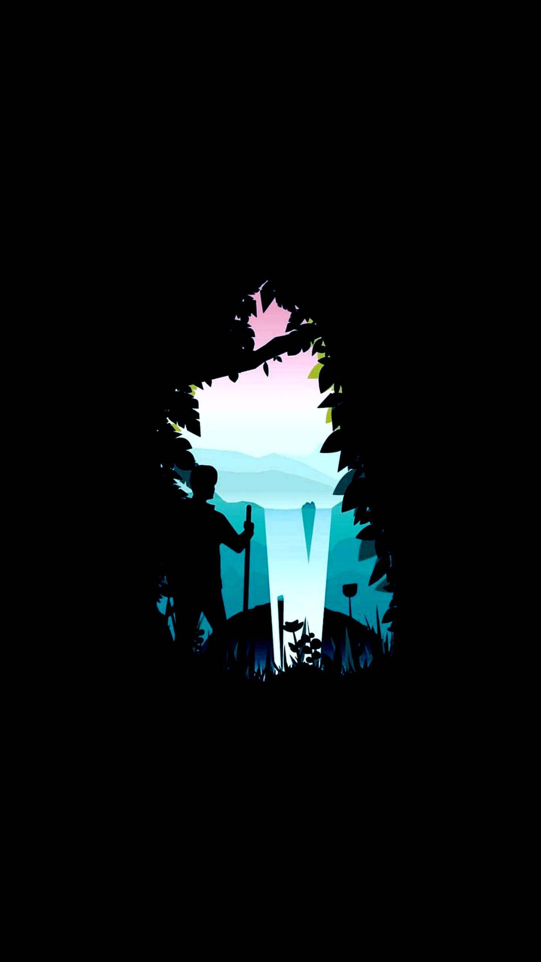 Best Oled Water Falls Minimalist Background