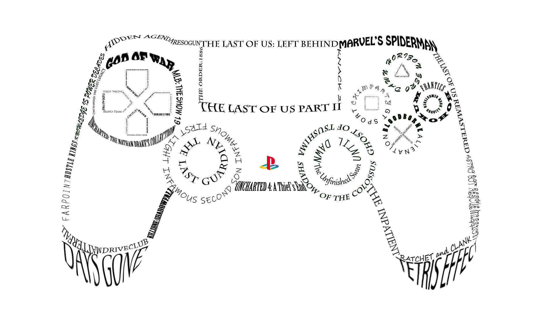 Best Ps4 Controller Word Outline Background