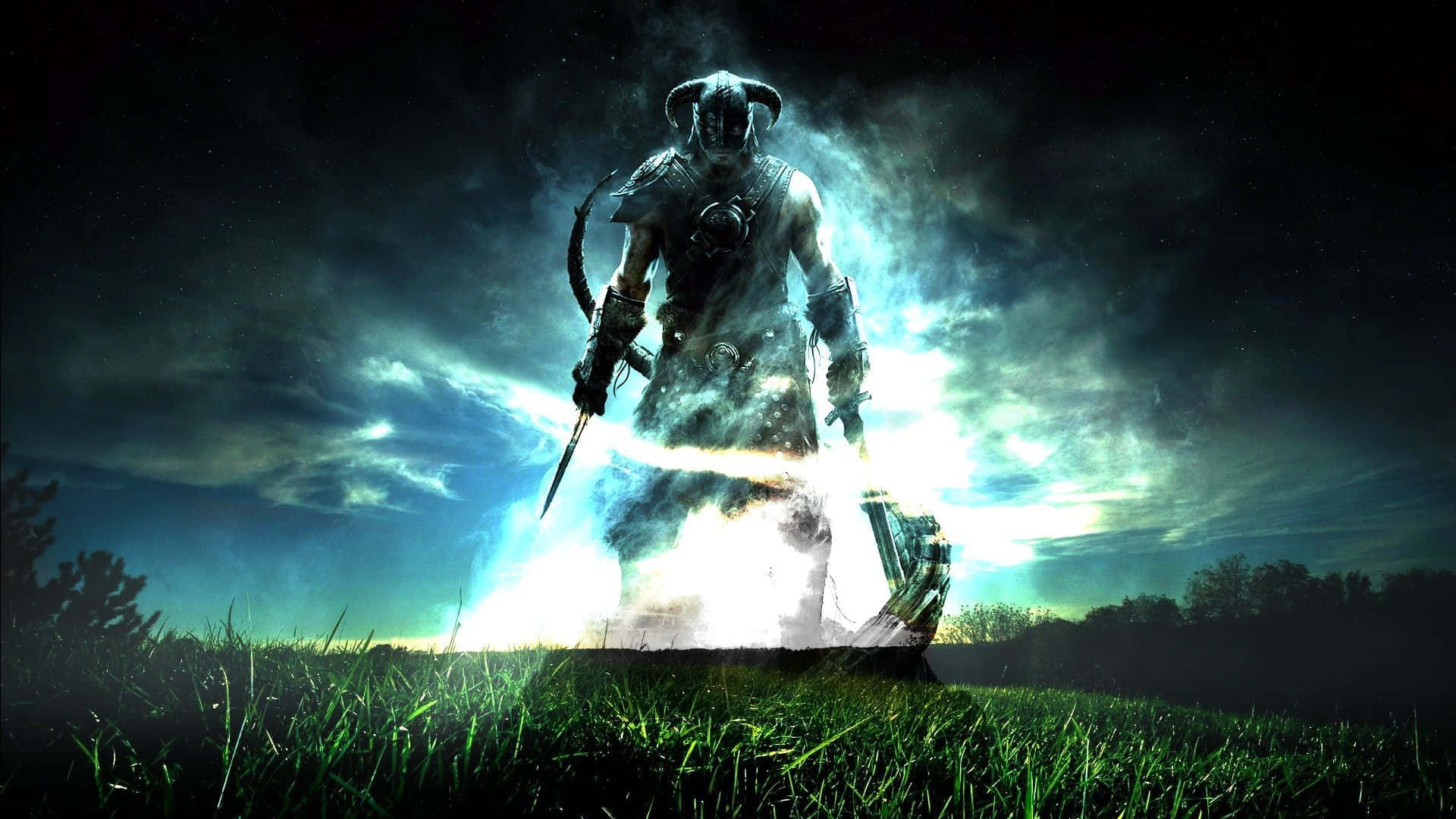 Best Skyrim Large Dragonborn On Field Background