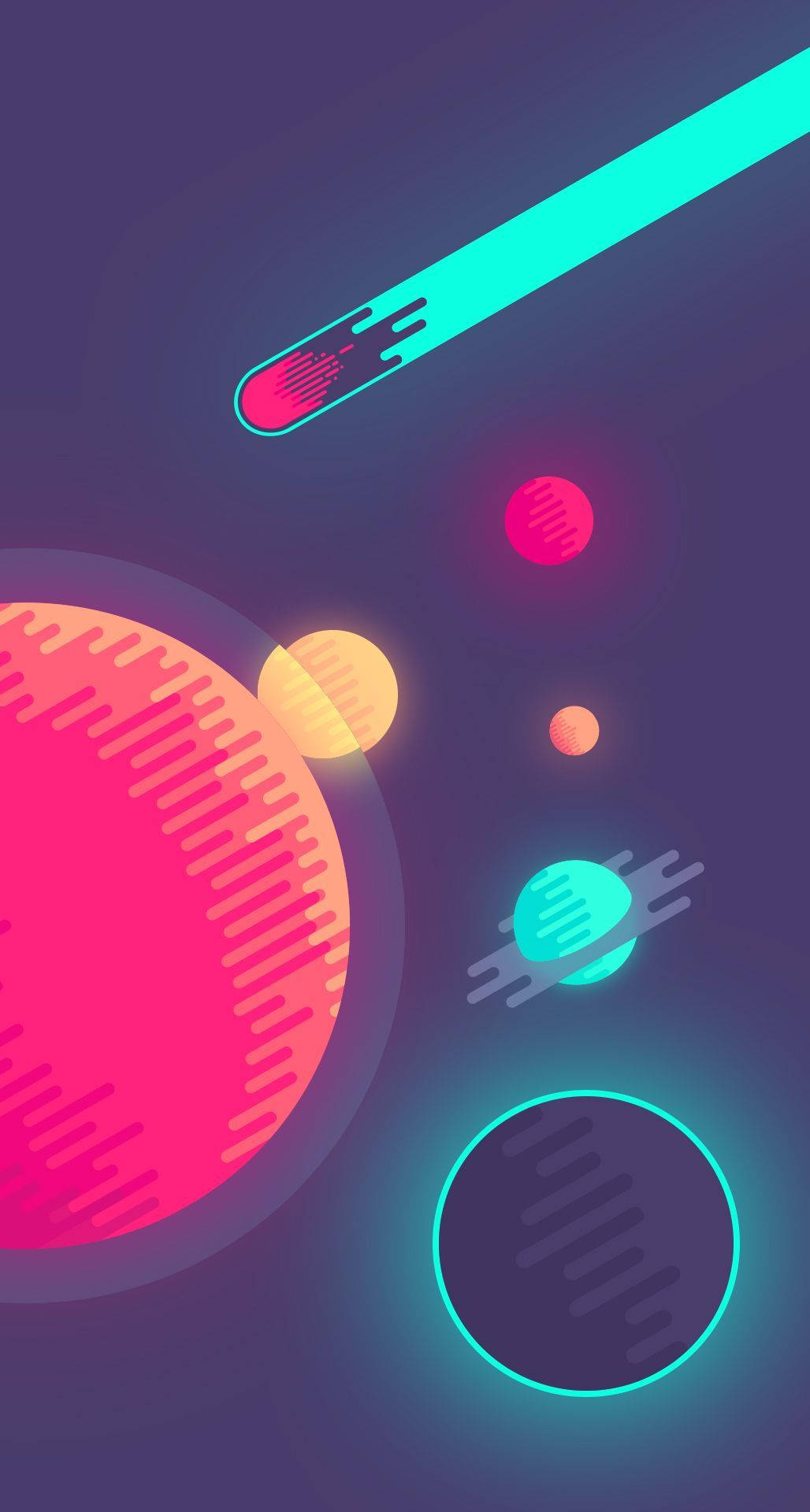 Best Smartphone Neon Planets Background