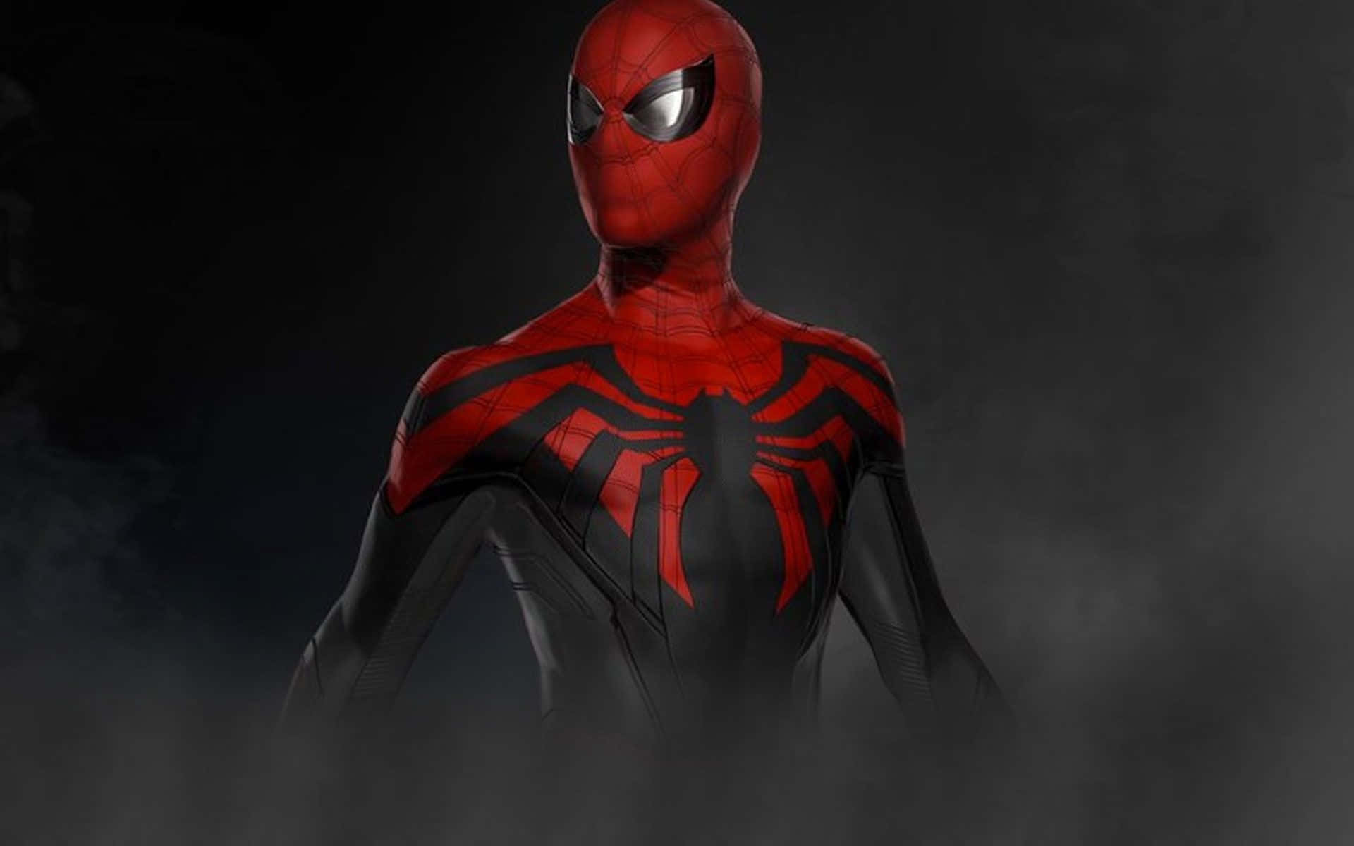 Best Spider Man Soaring Through The Night Sky Background