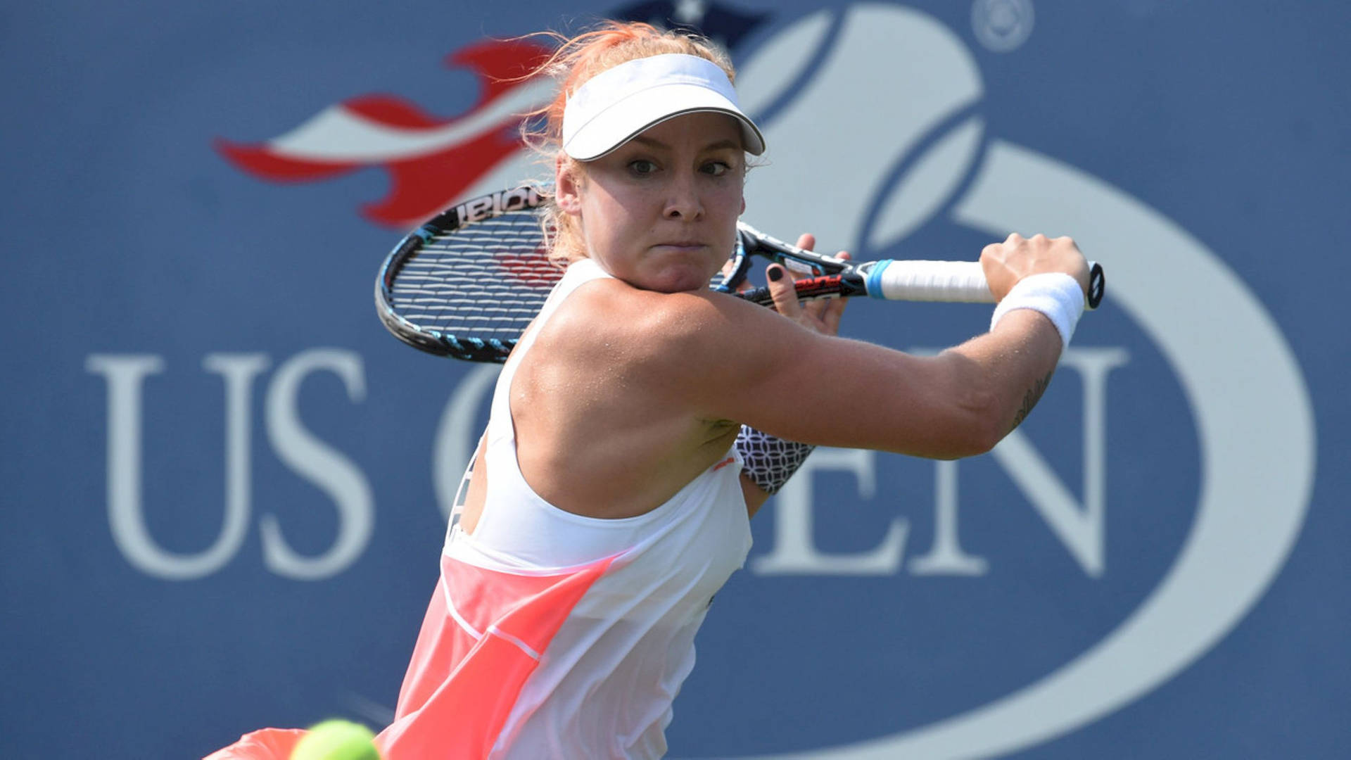 Bethanie Mattek-sands Competing At The Us Open Tennis Tournament Background