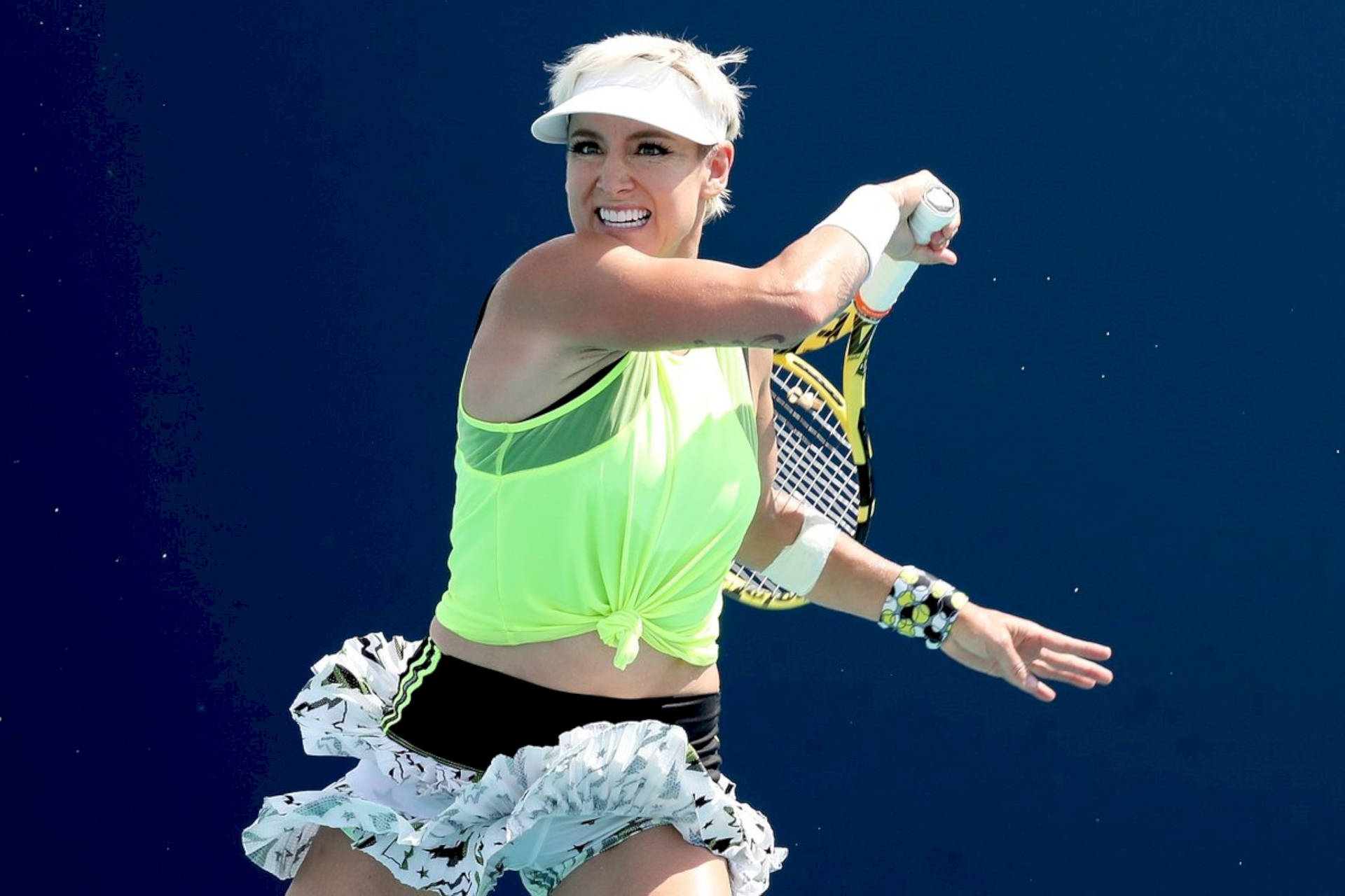 Bethanie Mattek-sands Neon Green Top Background