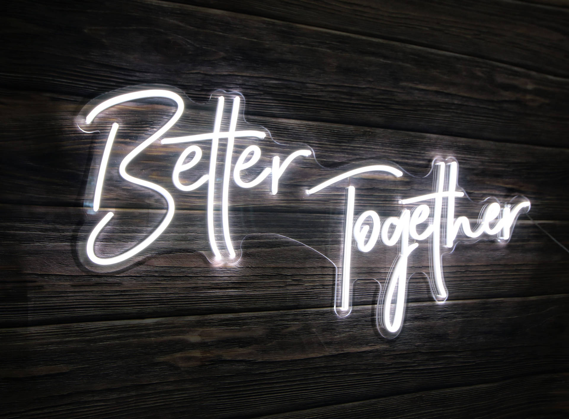 Better Together White Neon Aesthetic Background