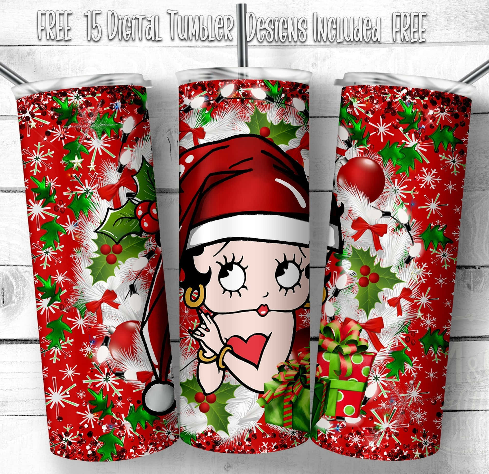 Betty Boop All Dressed Up For Christmas Background