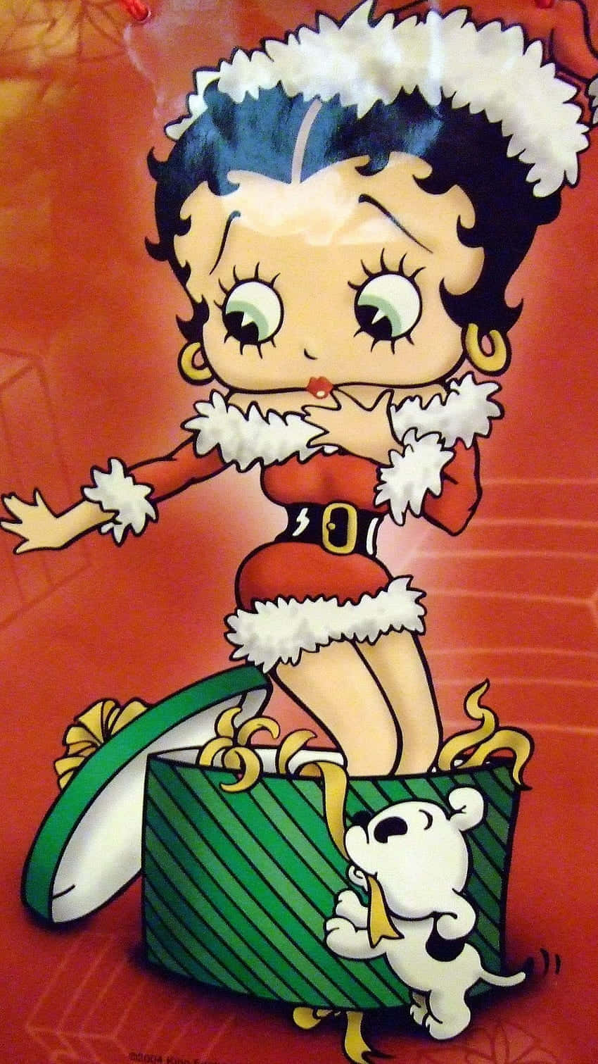 Betty Boop Celebrating Christmas With A Warm Holiday Smile Background