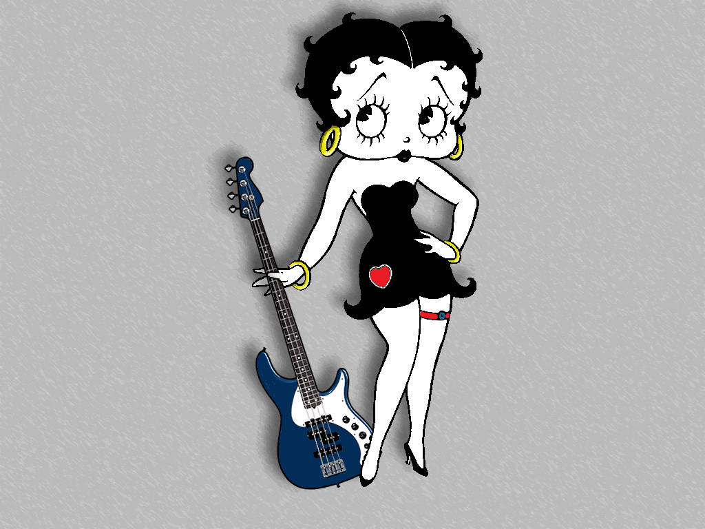 Betty Boop Cute Guitarist Background