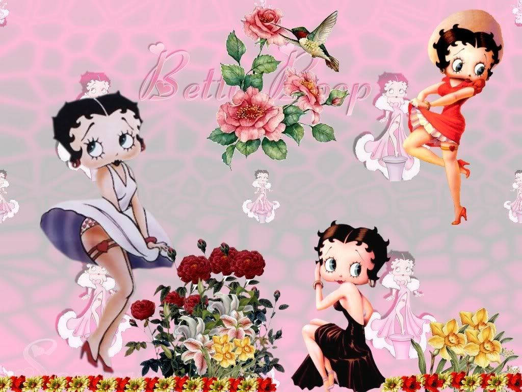 Betty Boop Flower Garden Background