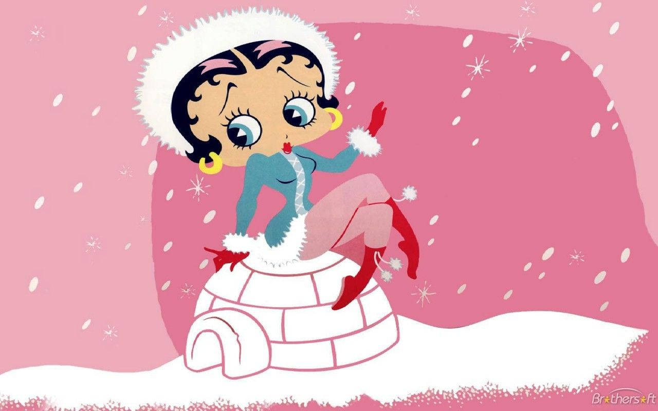 Betty Boop Pink Christmas Background