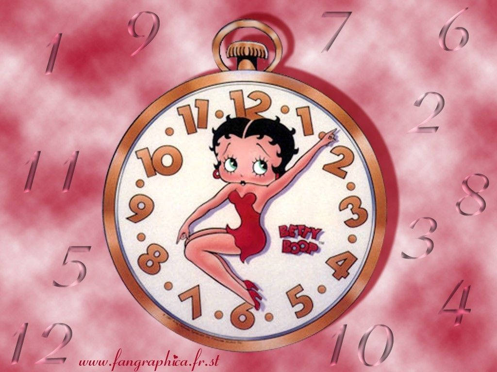 Betty Boop Rose Gold Clock Background