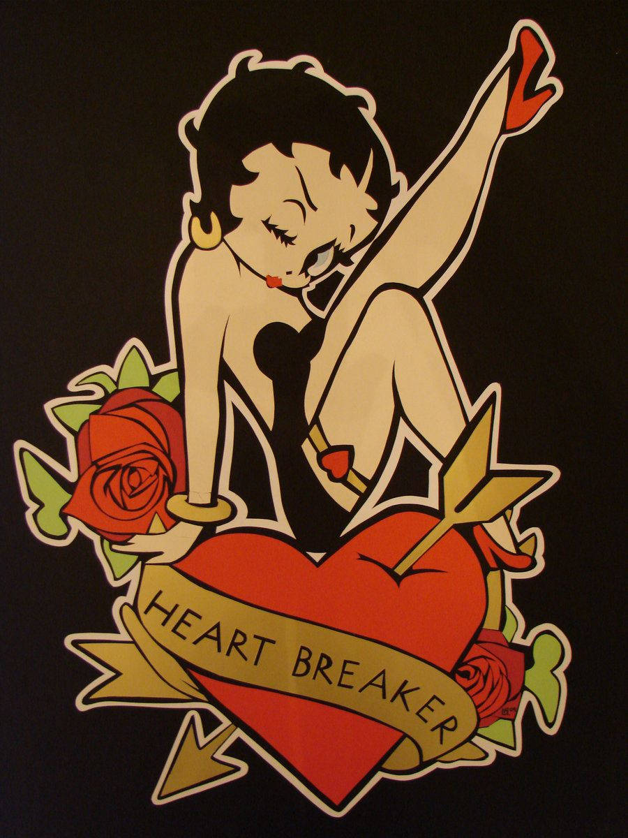 Betty Boop Vintage Heart Breaker Background