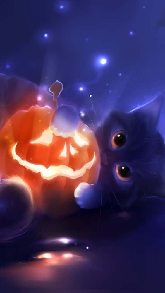 Beware Of The Black Cat This Halloween Background