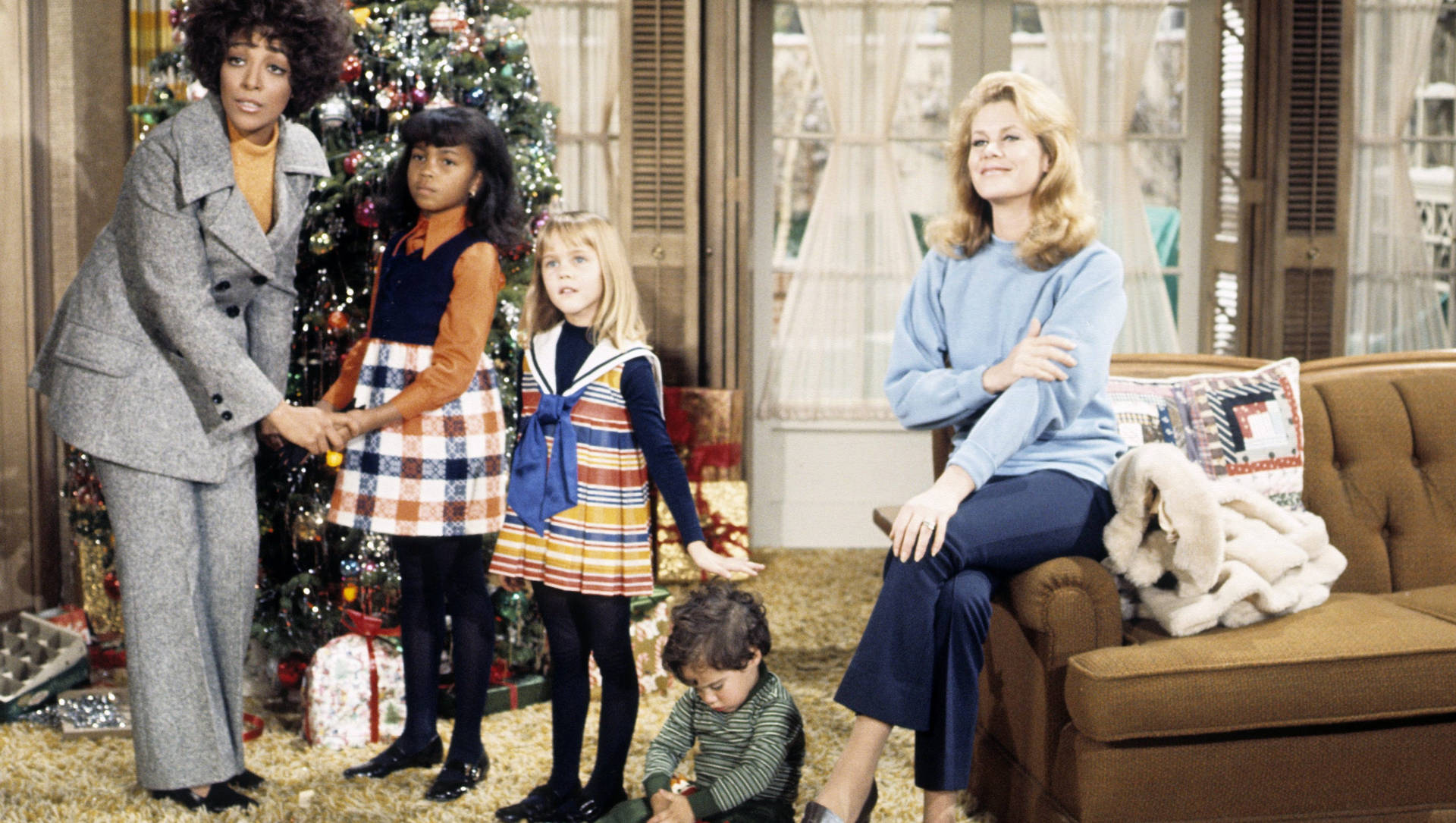 Bewitched Casts During Christmas Background