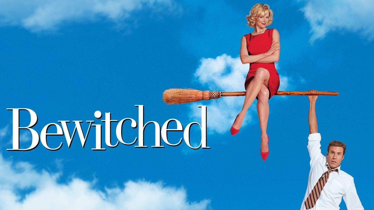 Bewitched Samantha Riding Broomstick Background