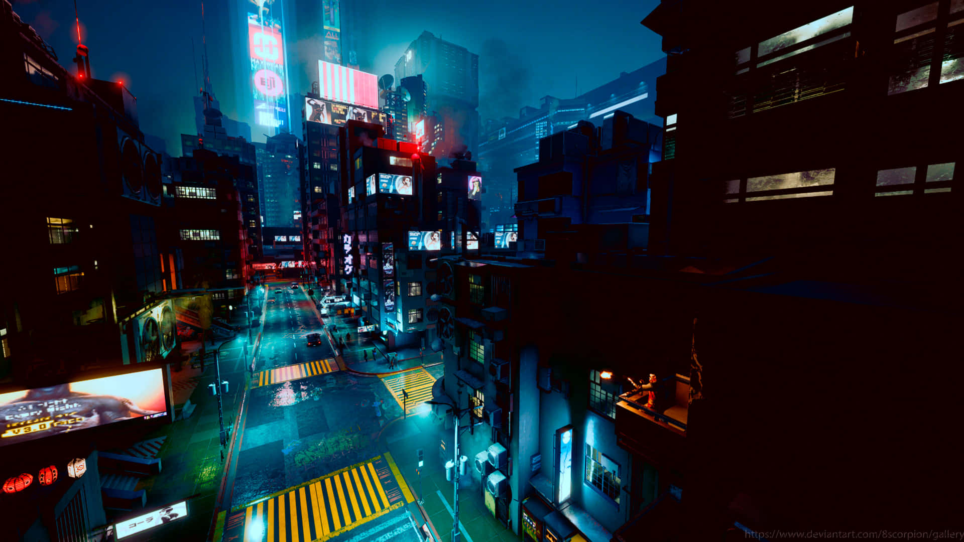 Beyond The Neon Skyline, A Dystopian Future Awaits In Night City. Background