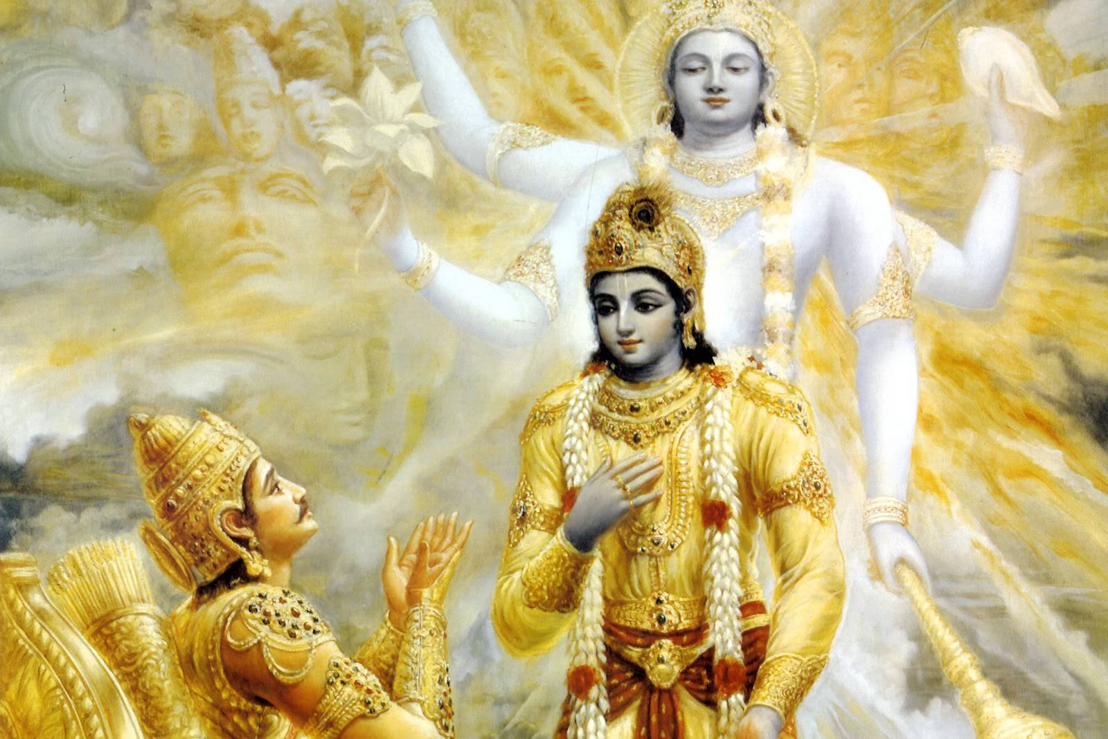 Bhagavad Gita Hindu Deities Background