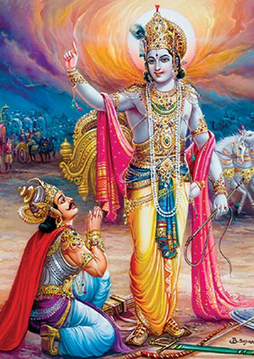 Bhagavad Gita Prince Arjuna And Lord Krishna
