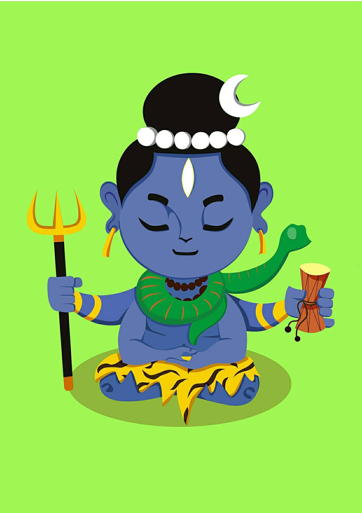 Bhole Baba Cute Art Background