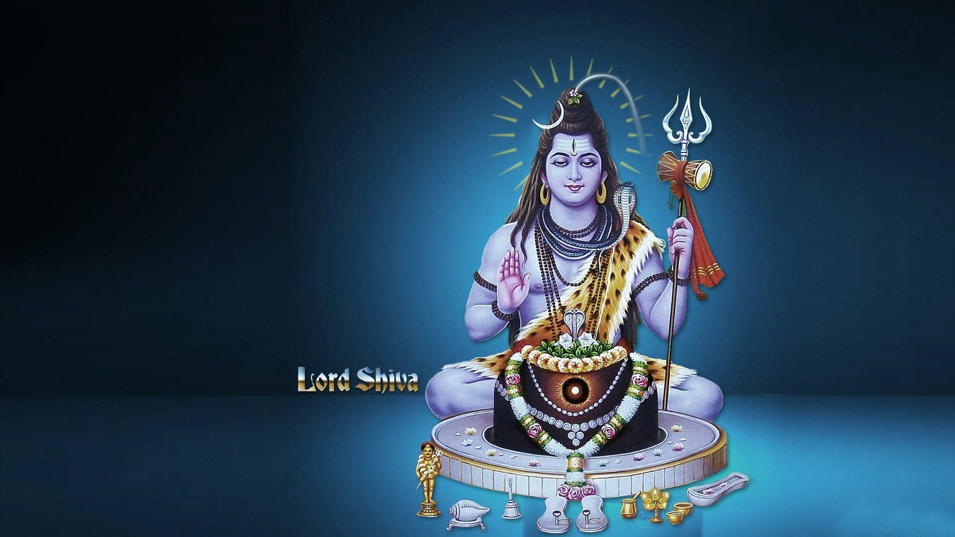 Bhole Baba Dark Blue Background Background