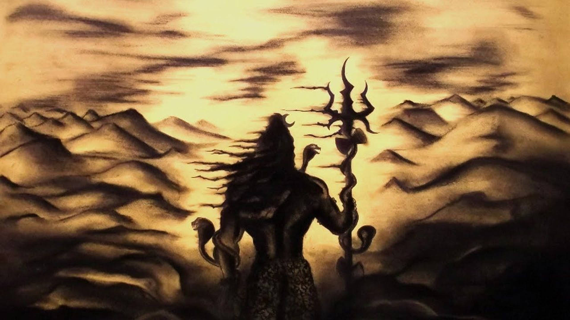 Bholenath Hd Lord Shiva Silhouette Mountains Background