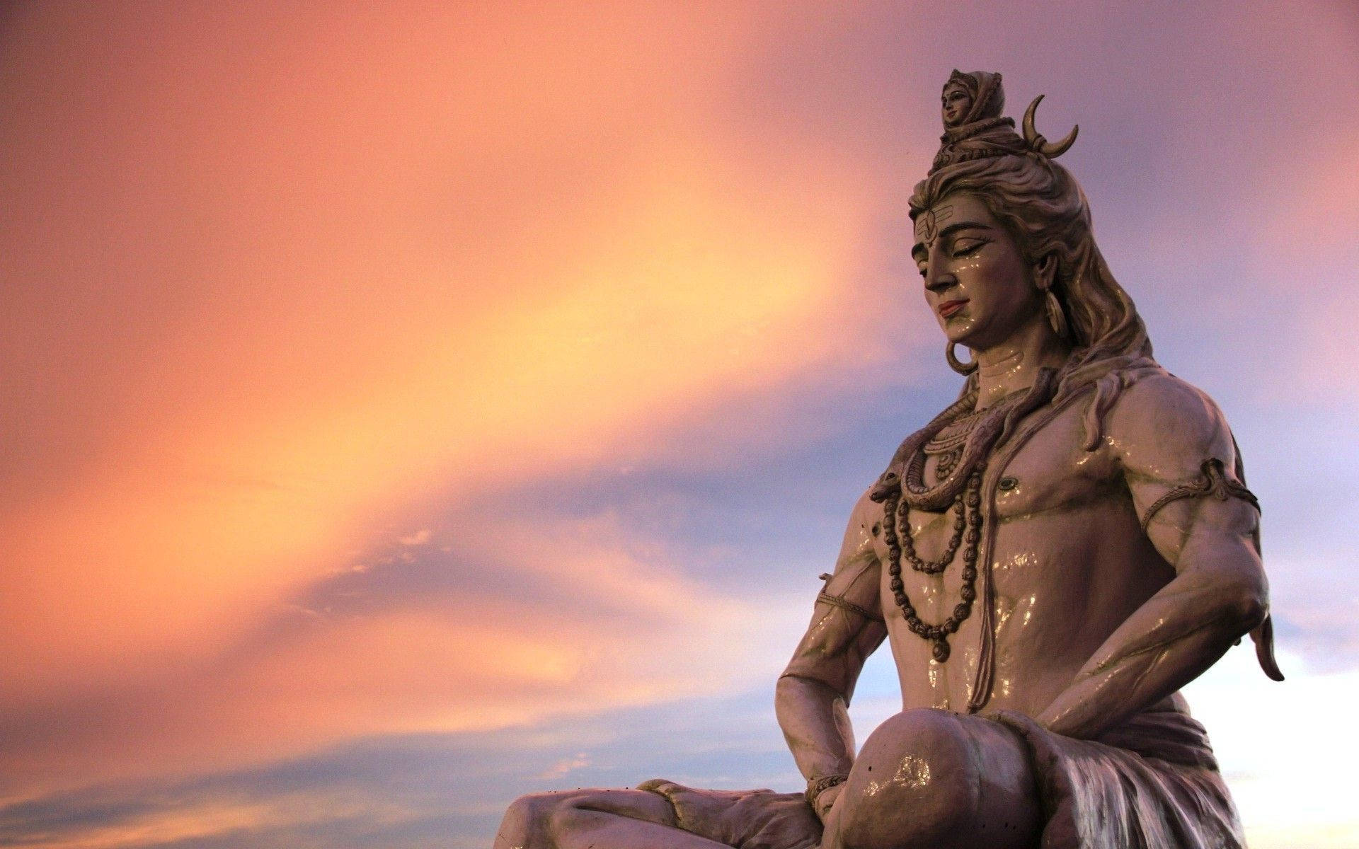Bholenath Hd Shiva Meditating Sunset Background