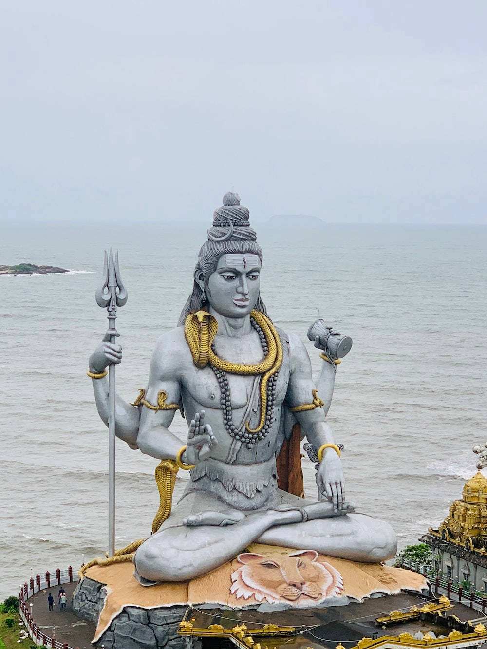 Bholenath Hd Shiva Sculpture Seaside Background
