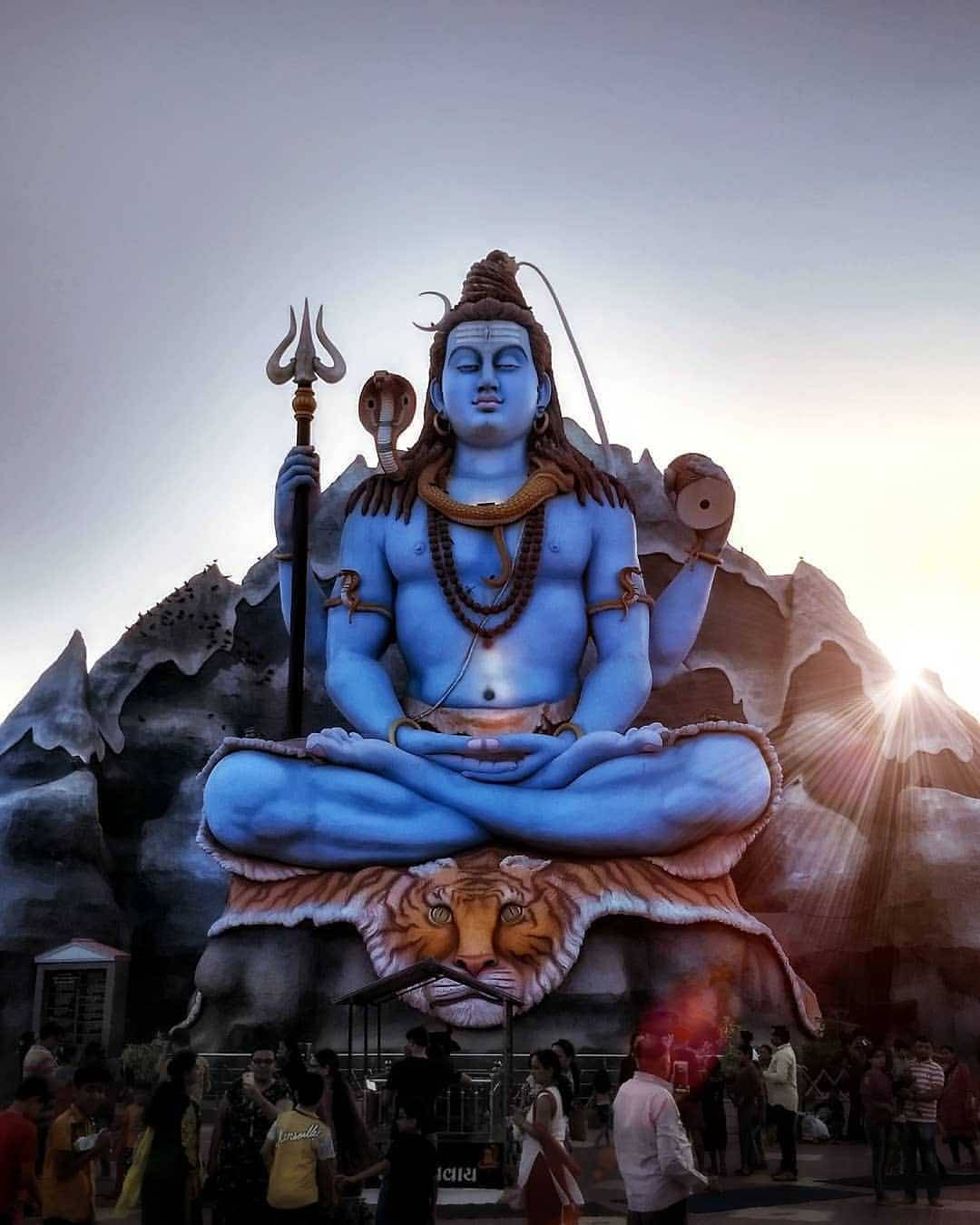 Bholenath Hd Shiva Statue Galteshwar Temple Background