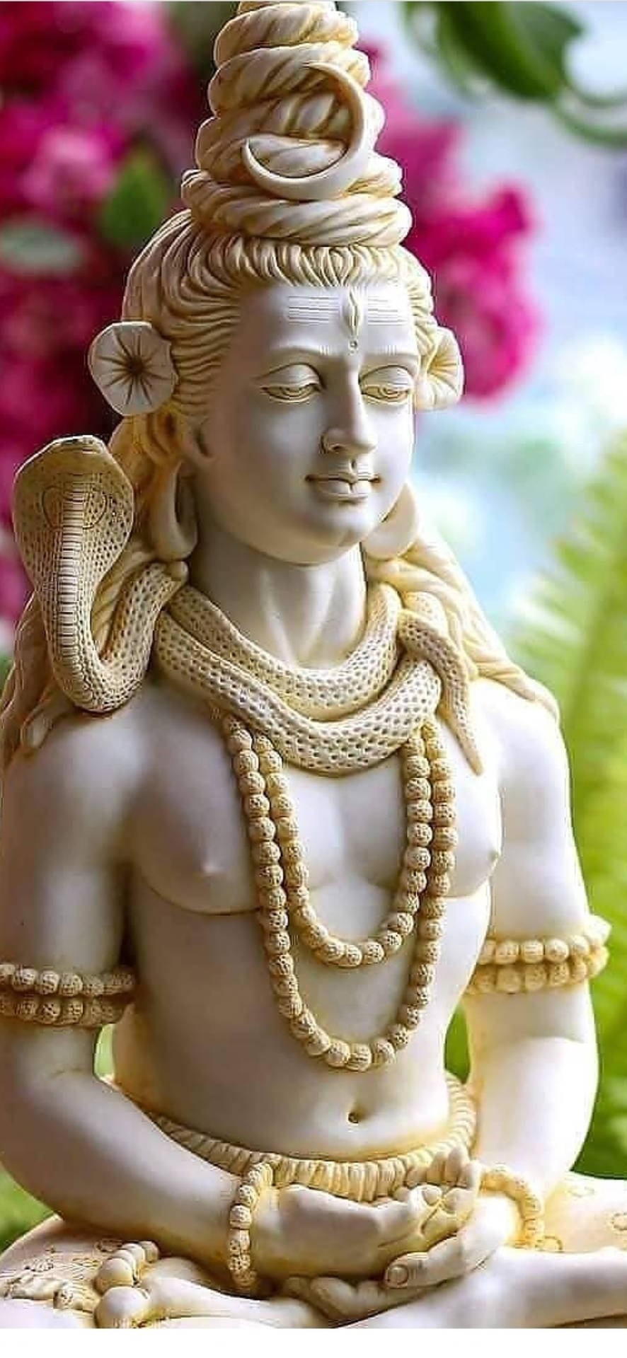 Bholenath Hd White Gold Figurine Snake