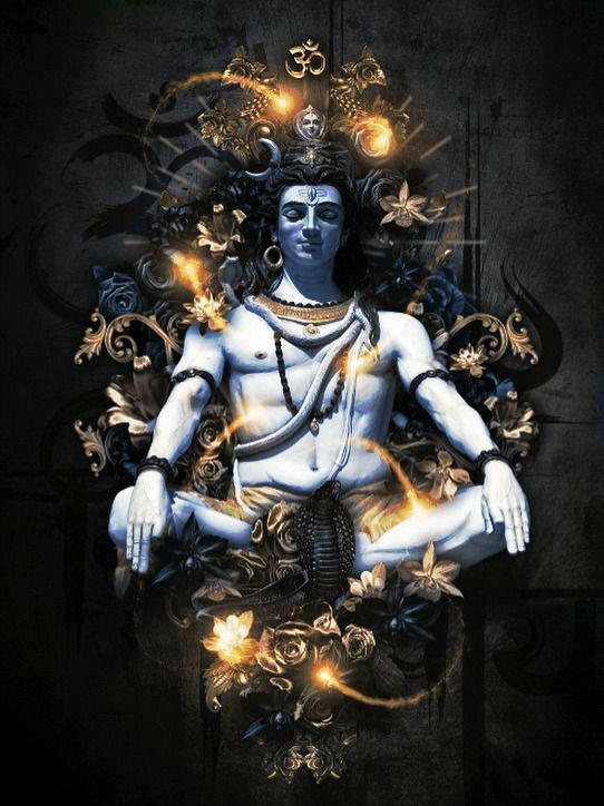 Bholenath Shiva Statue Glittering 3d Background