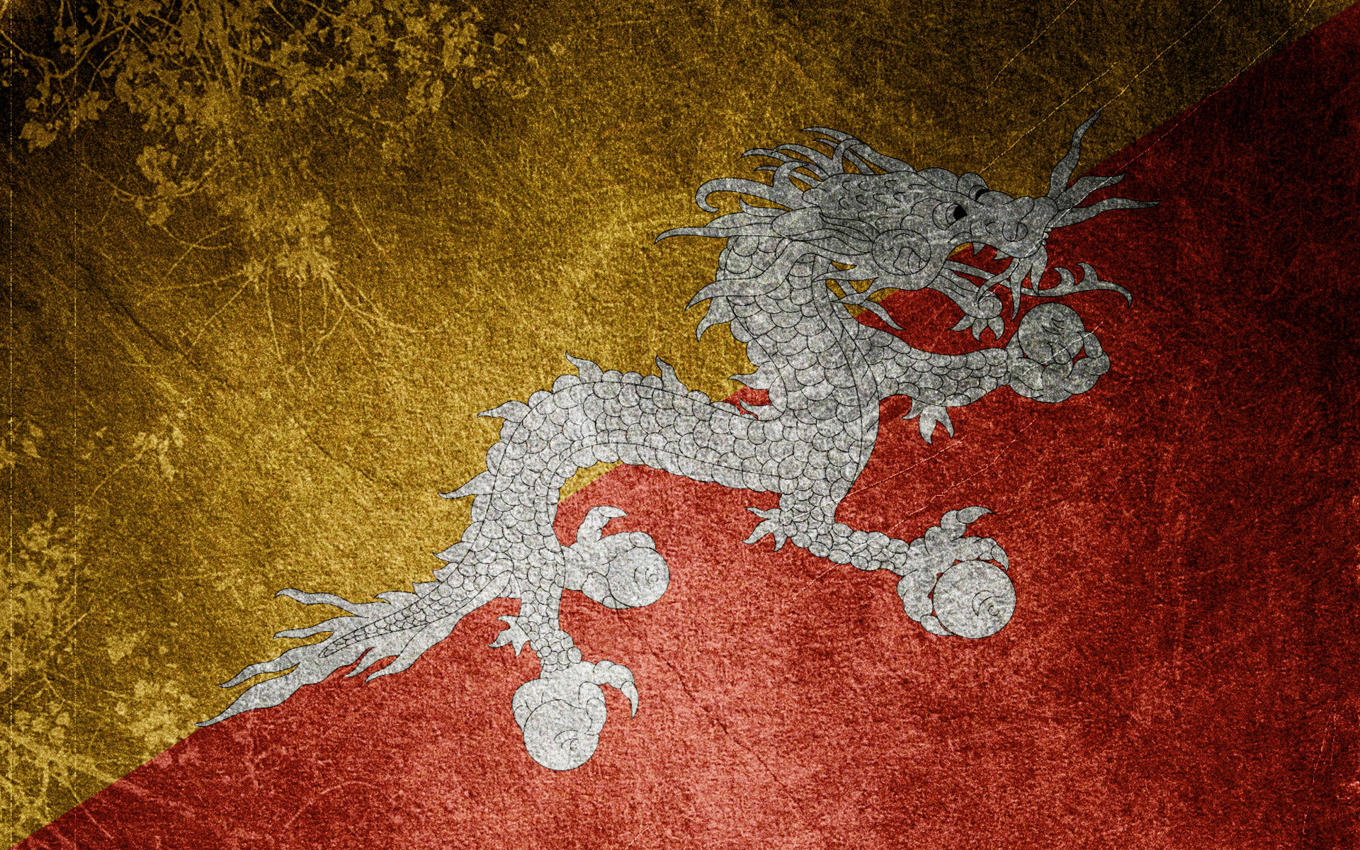 Bhutan Football Team Vintage Flag Background