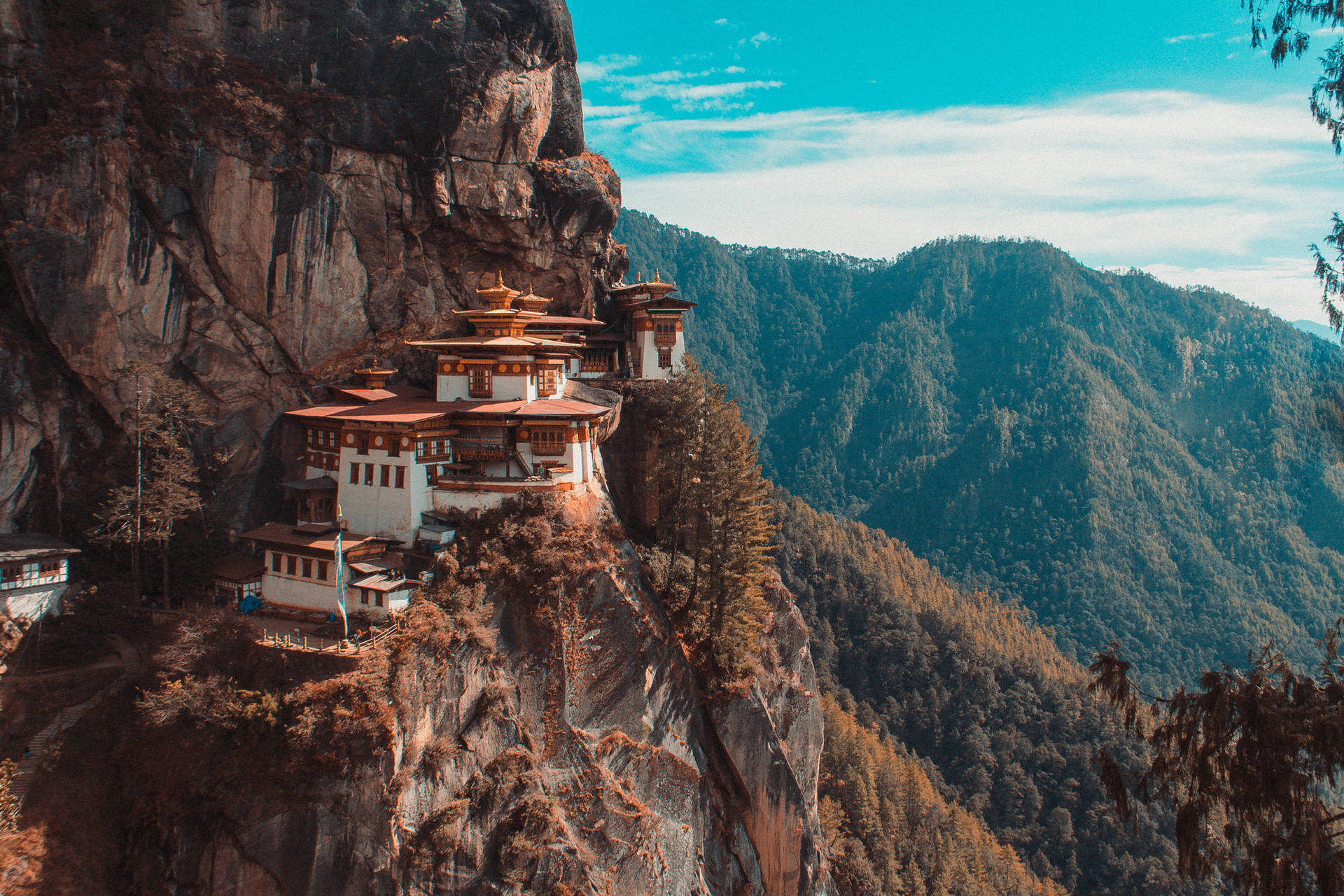 Bhutan Monastery In Autumn