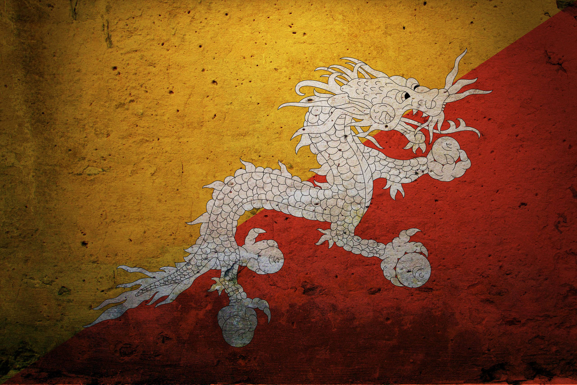 Bhutan National Team Grunge Art