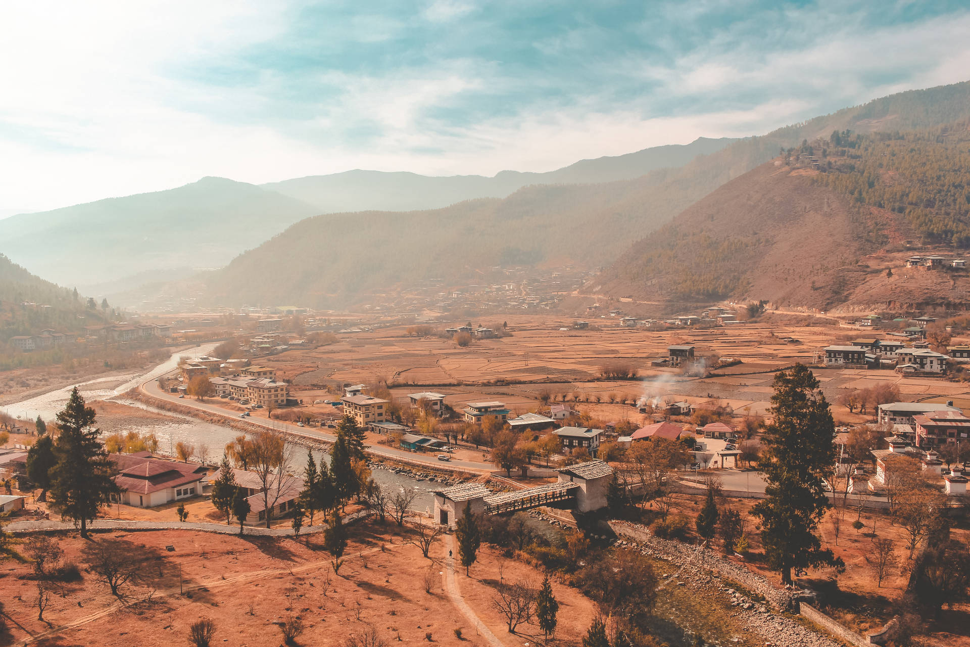 Bhutan Paro Dzong Background