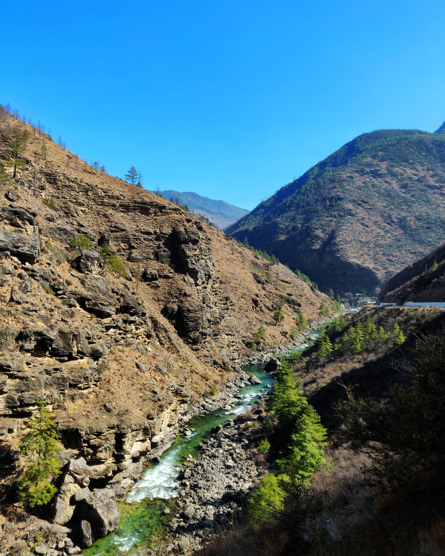 Bhutan Paro River Background