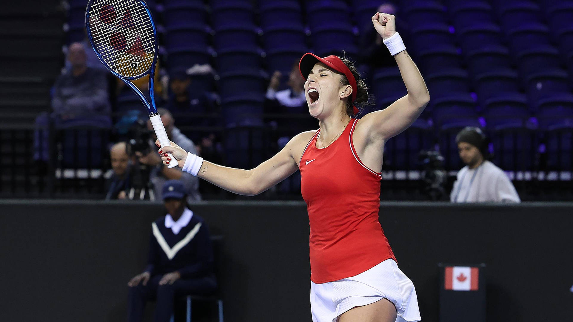 Bianca Andreescu Cheering Triumphantly Background