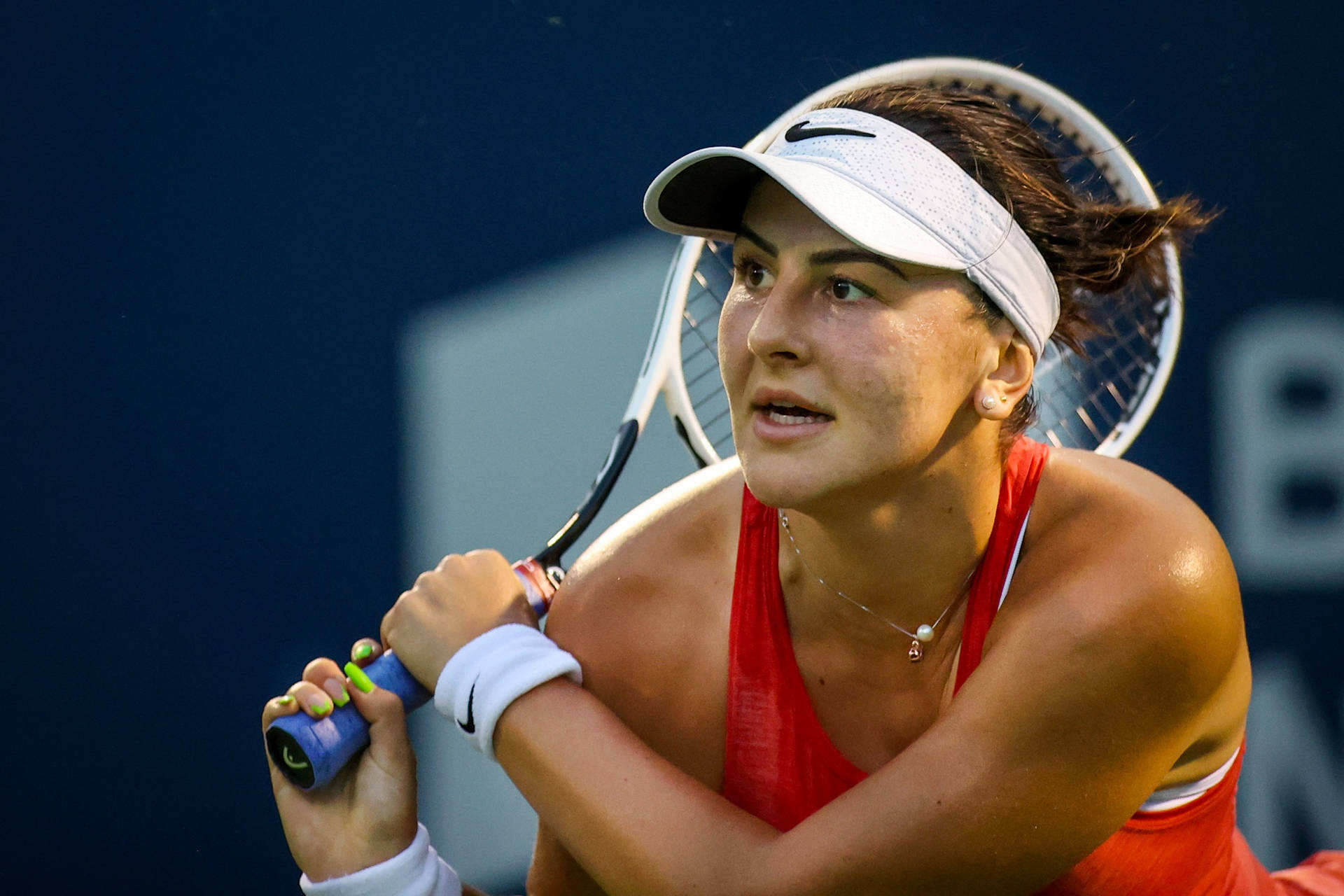 Bianca Andreescu During A Game Background