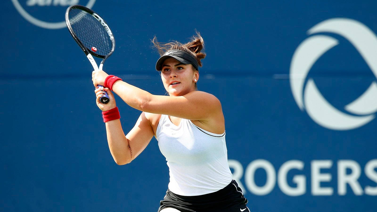 Bianca Andreescu Holding Her Racket Background