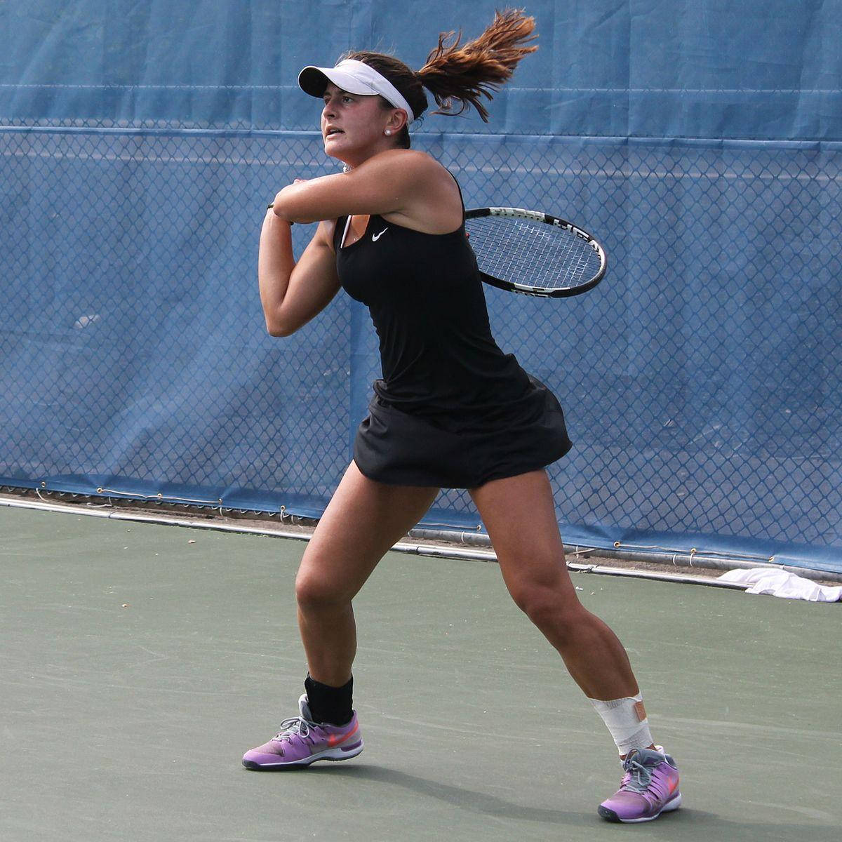 Bianca Andreescu Wearing Black Dress Background