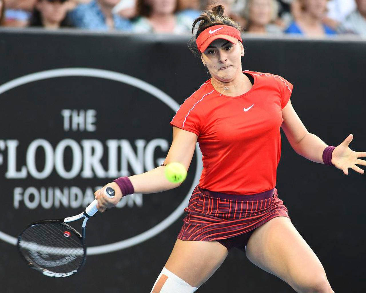 Bianca Andreescu Wearing Red Background