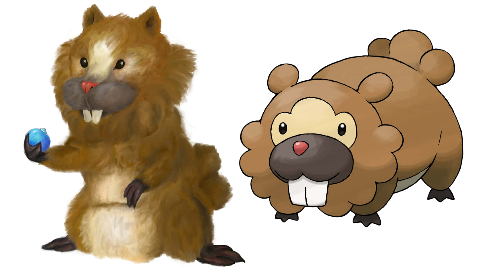 Bibarel And Realistic Beaver Background