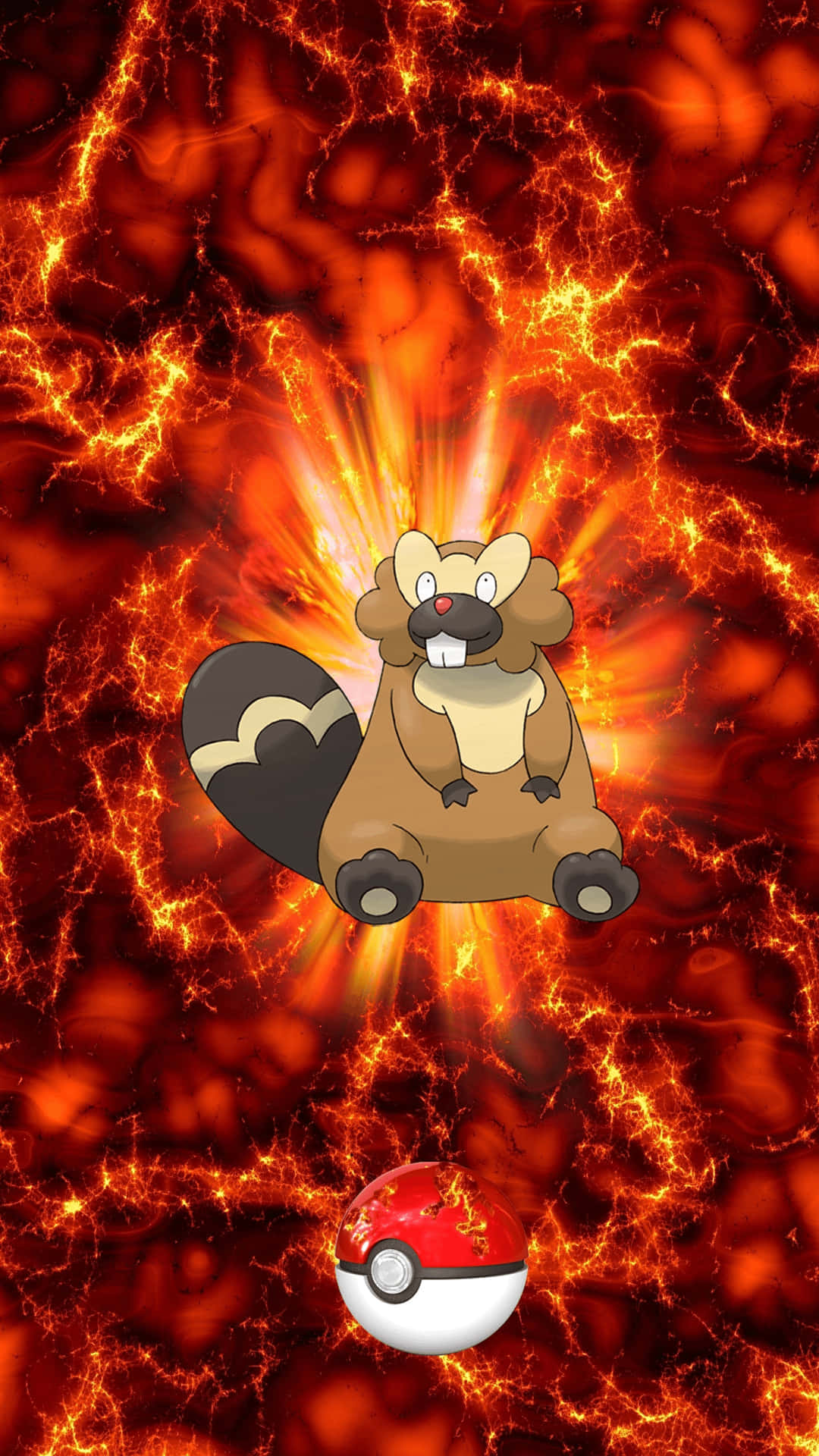 Bibarel Pokemon Against Flames Background