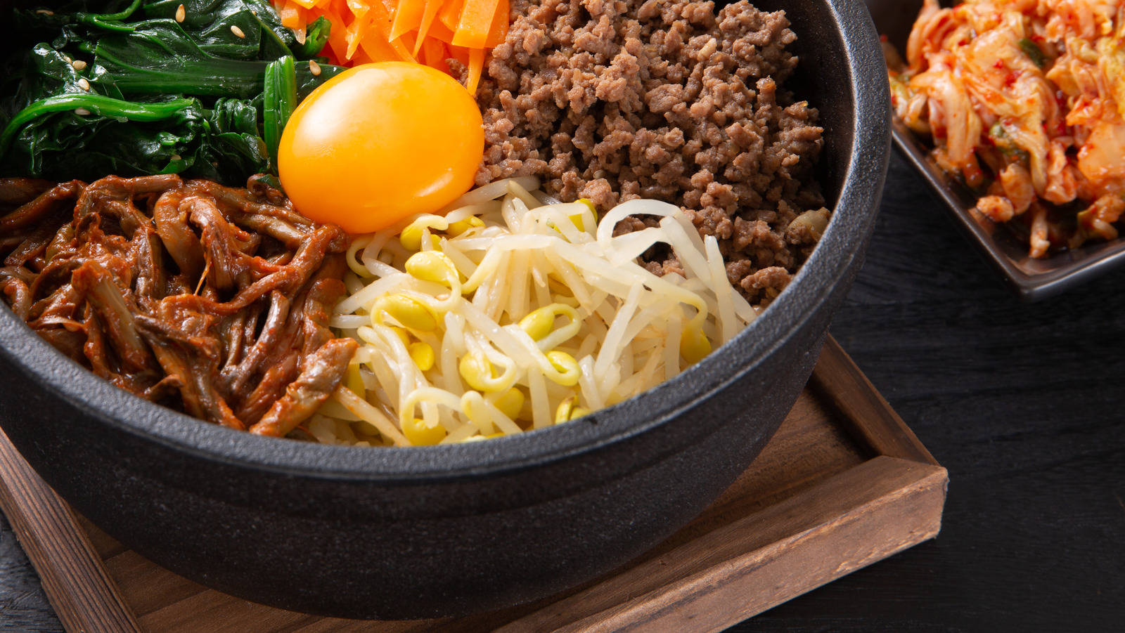 Bibimbap With Ground Beef Background