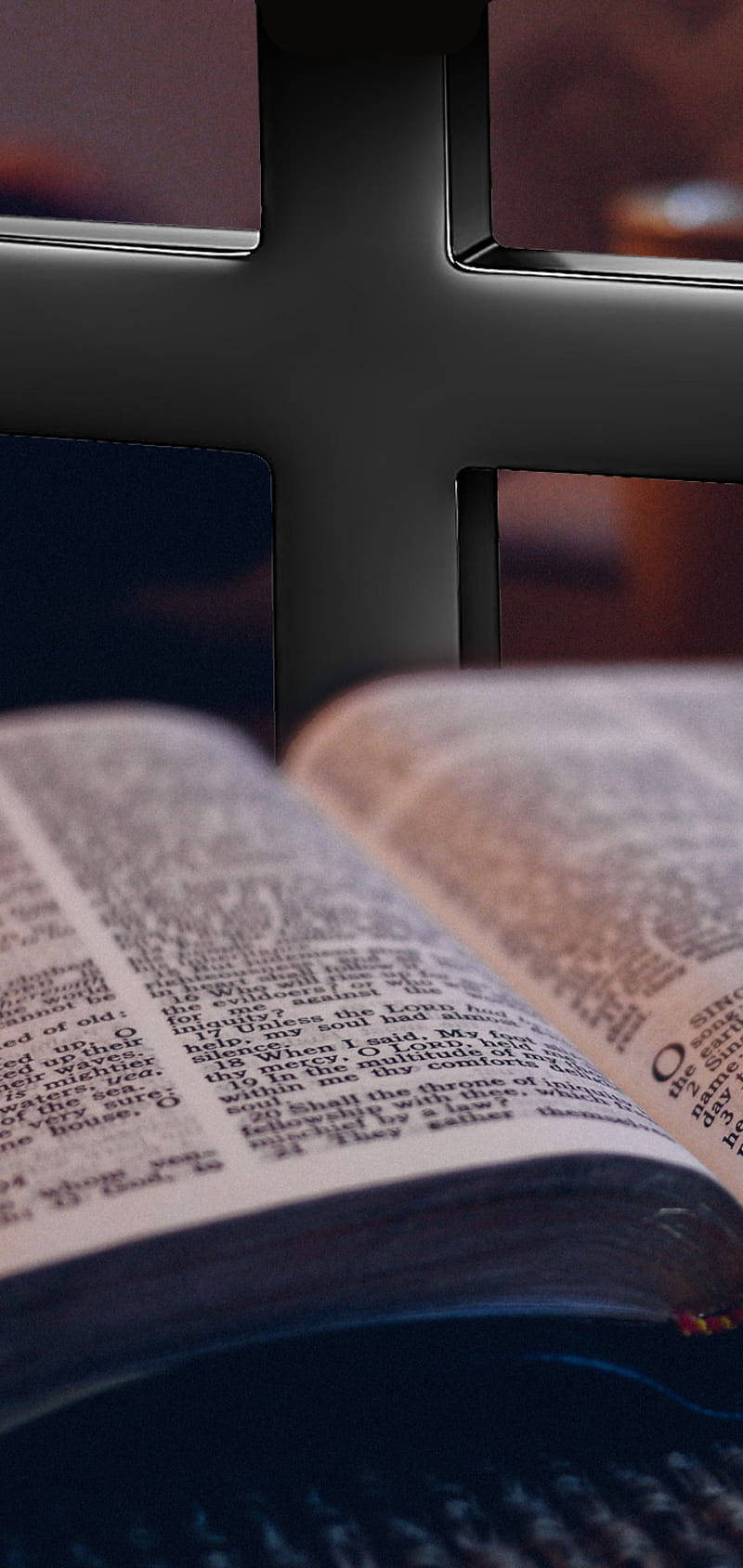 Bible Cross Window Reflection Background