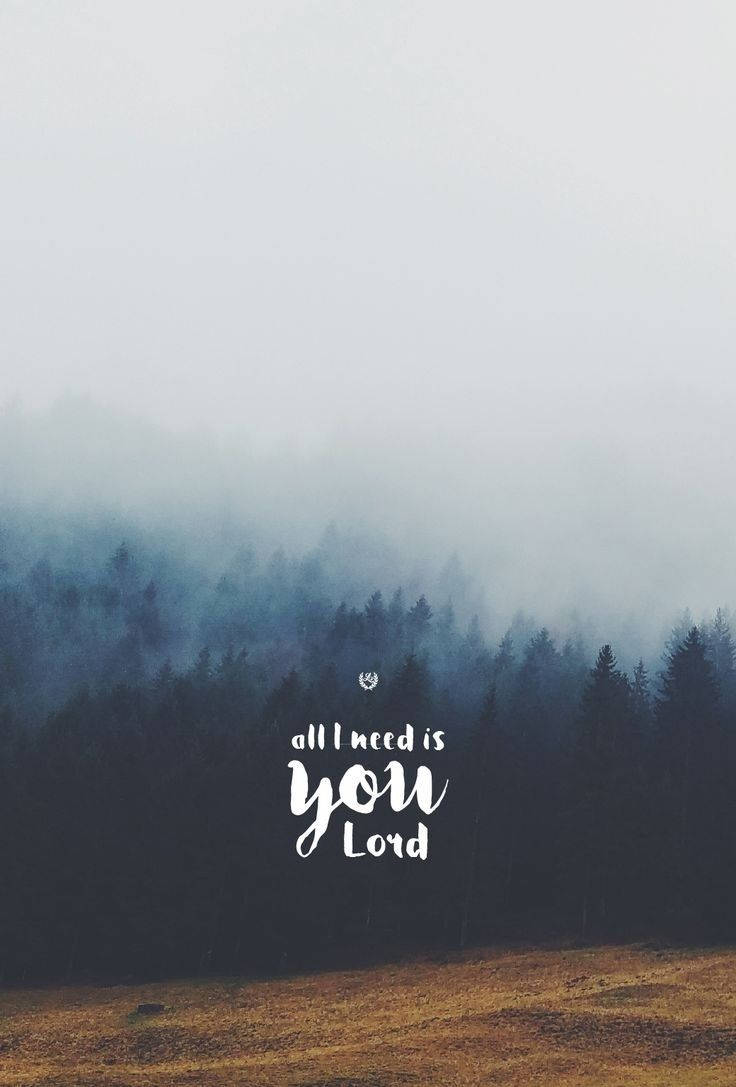 Bible Verse Misty Forest Background