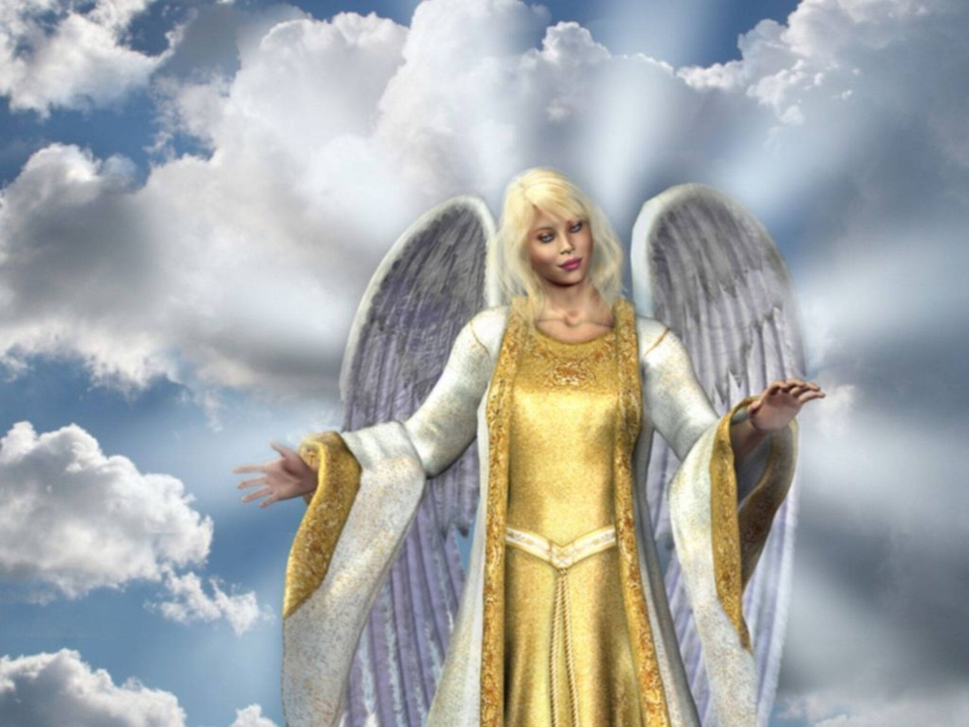 Biblical Angel Blonde Hair Background