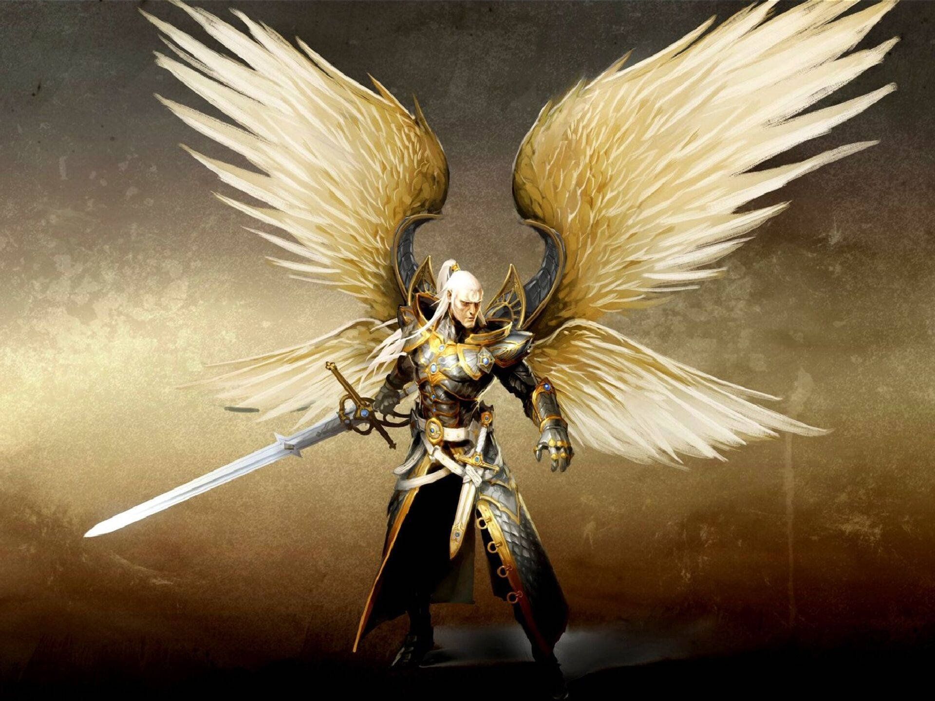 Biblical Angel With Armor Background